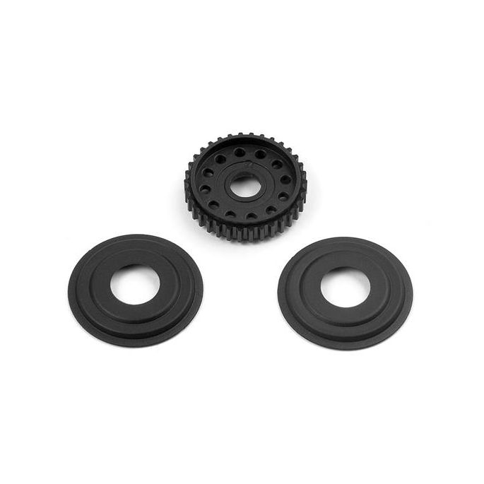 T2'008 Diff Pulley 34T With Labyrinth Dust Covers, X305054