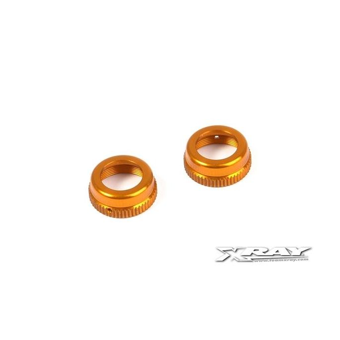 T4 ALU SHOCK CAP-NUT WITH VENT HOLE - ORANGE (2), X308353-O