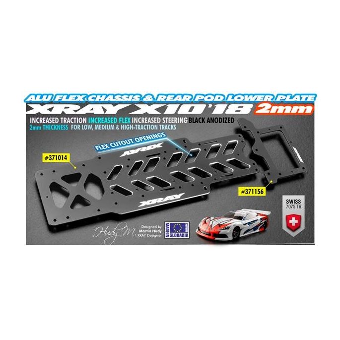 X10'18 ALU 2.0MM REAR POD LOWER PLATE, X371156