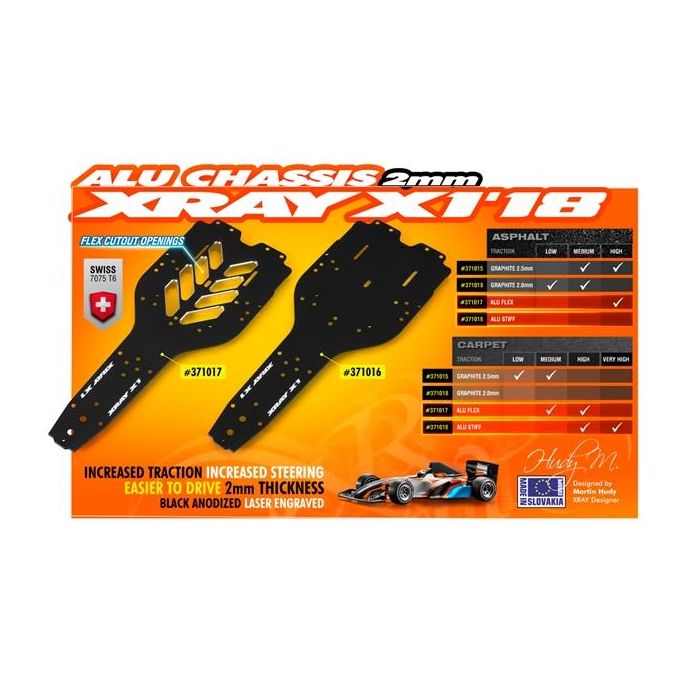 X1'18 ALU CHASSIS 2.0MM - 7075, X371016