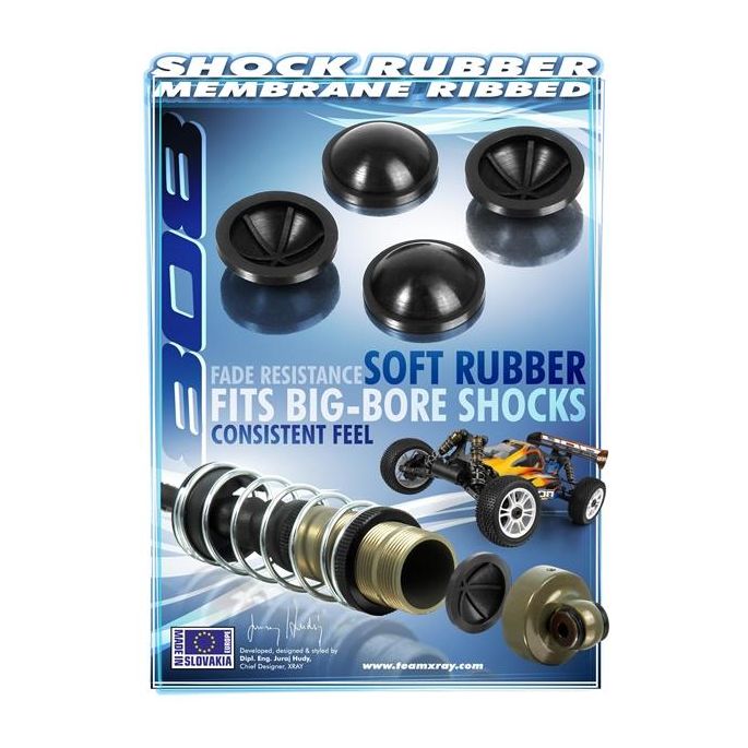 XB808 Shock Rubber Membrane Ribbed (4), X358083