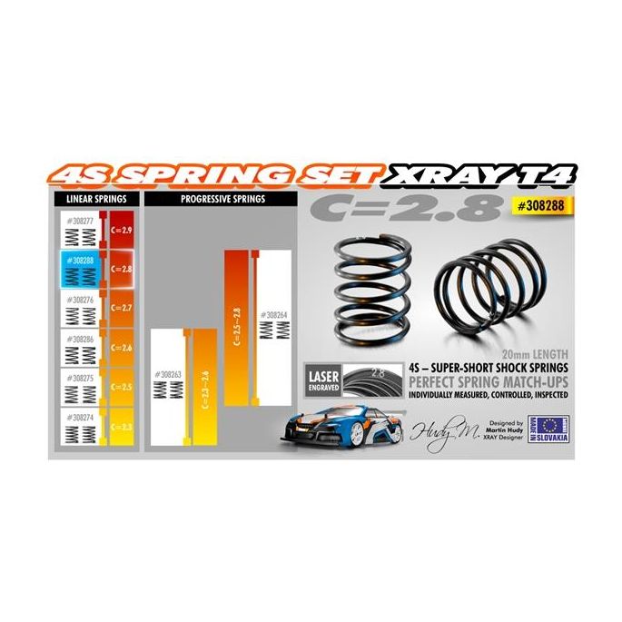 XRAY 4S SPRING-SET C=2.8 (2), X308288