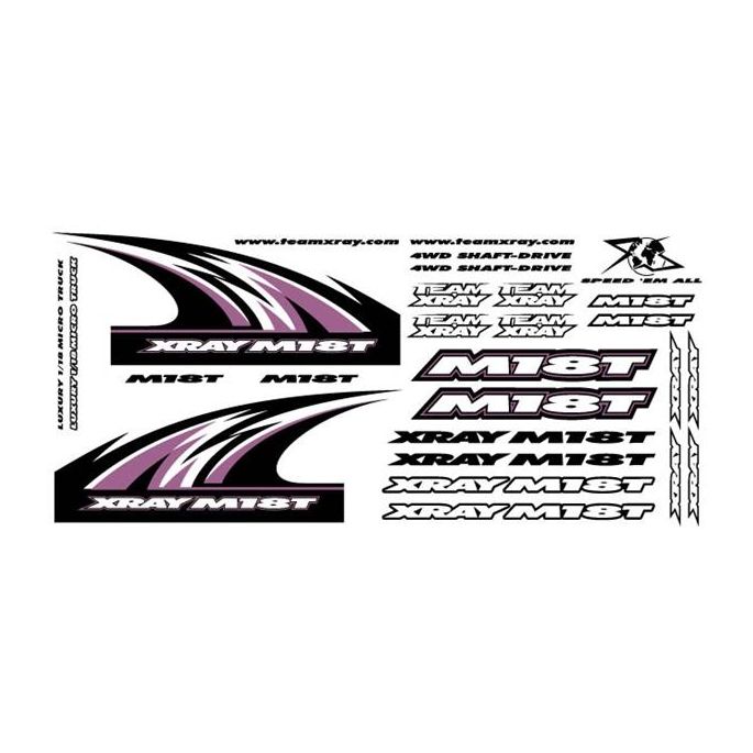 Xray M18T Sticker For Body White, X397341