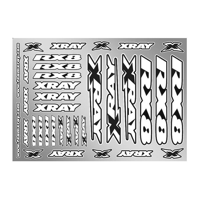 XRAY RX8 STICKER FOR BODY - WHITE, X397360