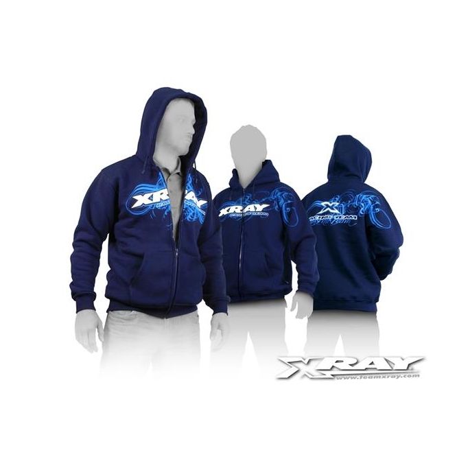 XRAY SWEATER HOODED WITH ZIPPER - BLUE (XXL), X395600XXL