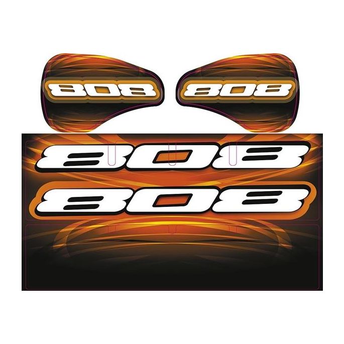 Xray XB808 Wing Sticker Die-Cut Black, X397357