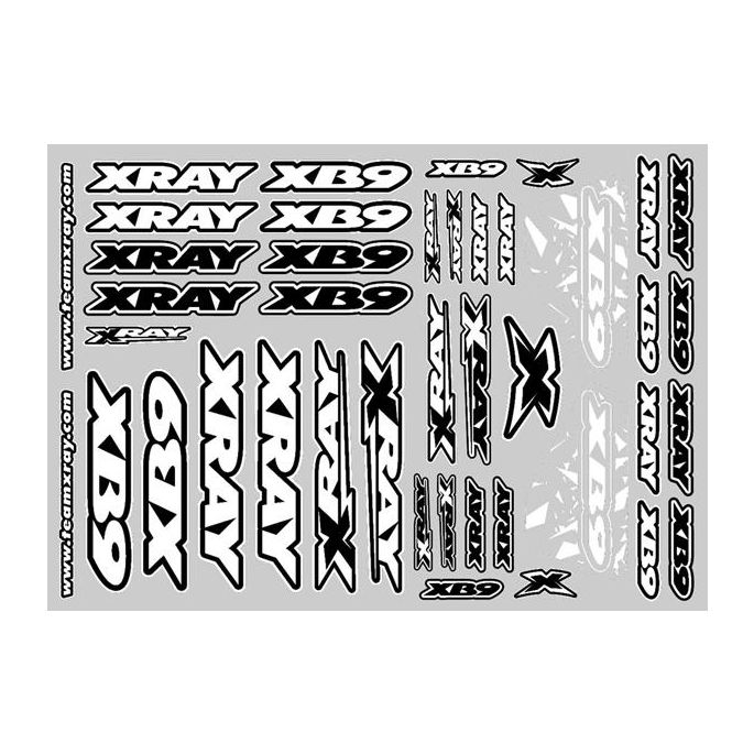 XRAY XB9 STICKER FOR BODY - WHITE, X397358