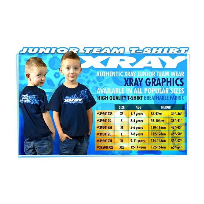 XRAY JUNIOR TEAM T-SHIRT (3/4 - 98-104cm), #X395019S