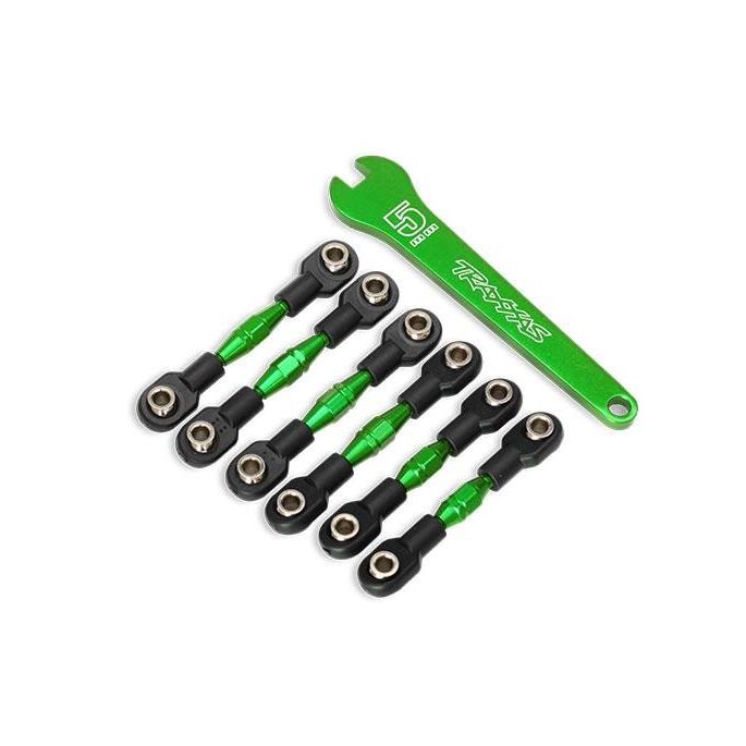 Turnbuckles, aluminum (green-anodized), camber links, 32mm (front) (2)/ camber l