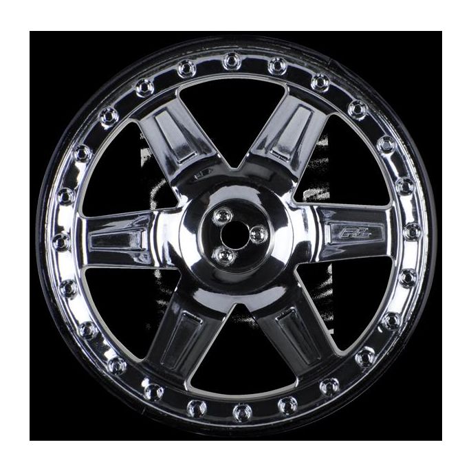 Desperado 2.8 (Traxxas Style Bead) Black Chrome Rear Wheels, PR2730-11