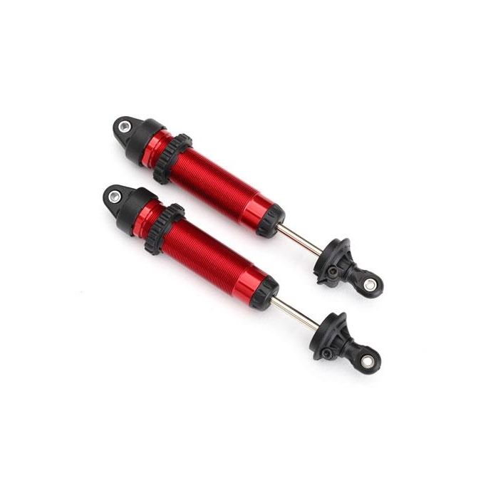 Shocks, GTR, 139mm, aluminum (red-anodized) (fully assembled w/o springs) (rear,