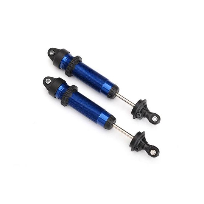 Shocks, GTR, 139mm, aluminum (blue-anodized) (fully assembled w/o springs) (rear