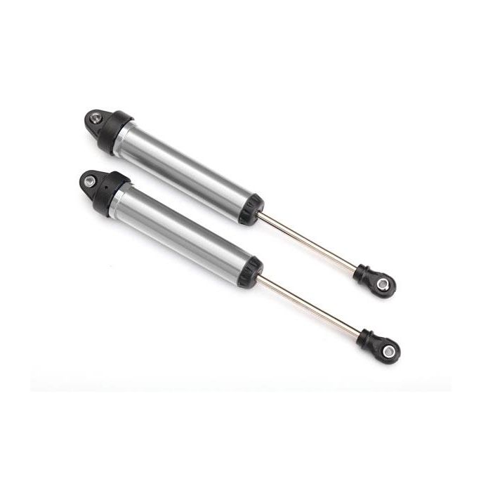 Shocks, GTR, 160mm, silver aluminum (fully assembled w/o springs) (rear, no thre