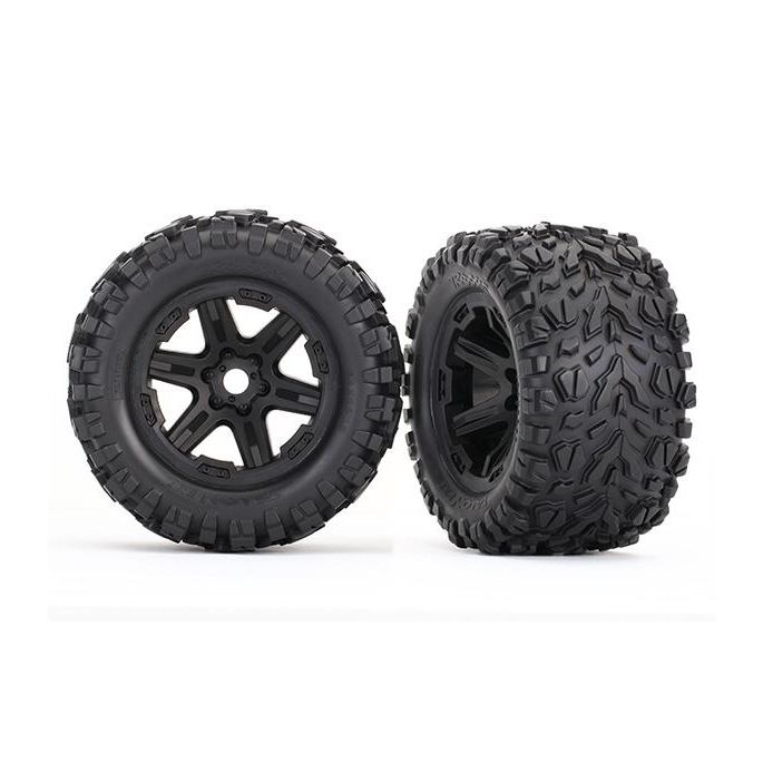 Tires & wheels, assembled, glued (black wheels, Talon EXT tires, foam inserts) (