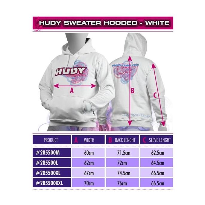 Hudy Sweater Hooded - White (L), H285500L