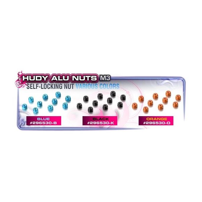 ALU NUT M3 - BLUE (10), H296530-B