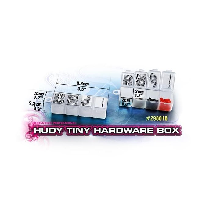 HUDY TINY HARDWARE BOX - 4-COMPARTMENTS, H298016