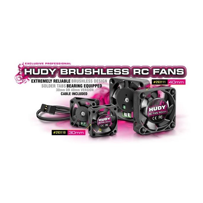 HUDY BRUSHLESS RC FAN 40MM - WITH EXTERNAL SOLDERING TABS