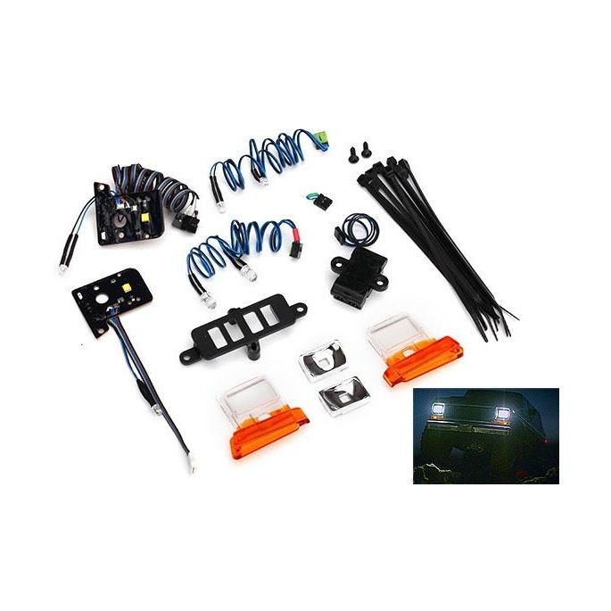 LED light set (contains headlights, tail lights, side marker lights, and distri